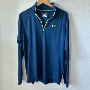 Under Armour 1/4 Zip Sport Long Sleeve in Navy and Neon